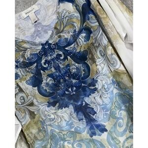 Dressbarn Womans Top M Whimsical Ethereal Whimsigoth Boho Rhinestones